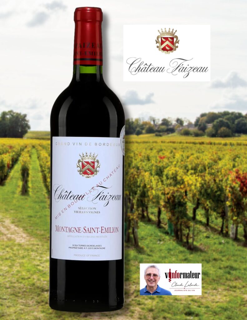 Château Faizeau, Bordeaux, Montagne-Saint-Émilion, vin rouge, 2022 bouteille