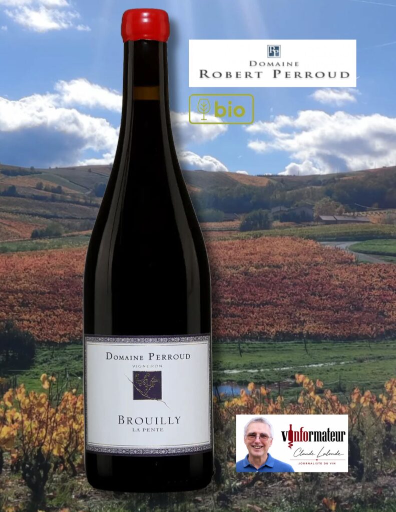 Domaine Robert Perroud, Beaujolais, Brouilly, Cuvée La Pente, vin rouge bio, 2024 bouteille