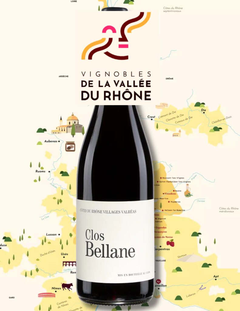 Clos Bellane, Côtes-du-Rhône-Village Valréas, vin rouge bio, 2024 bouteille