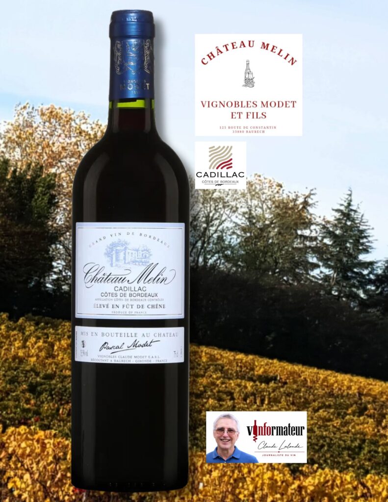 Château Melin, France, Bordeaux, Cadillac Côtes de Bordeaux 2020 bouteille