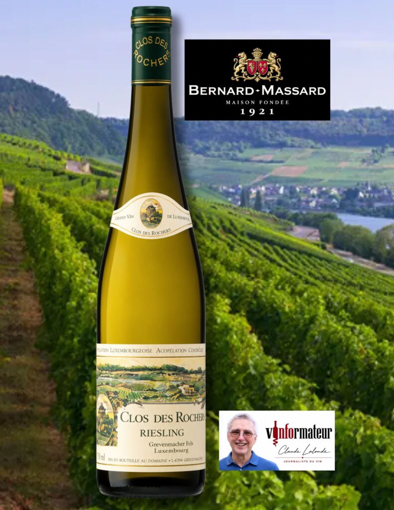 Domaine Clos des Rochers, Riesling, Grevenmacher Fels, Grand Premier Cru, Moselle-Luxembourgeoise, Luxembourg, vin blanc, 2023 bouteille