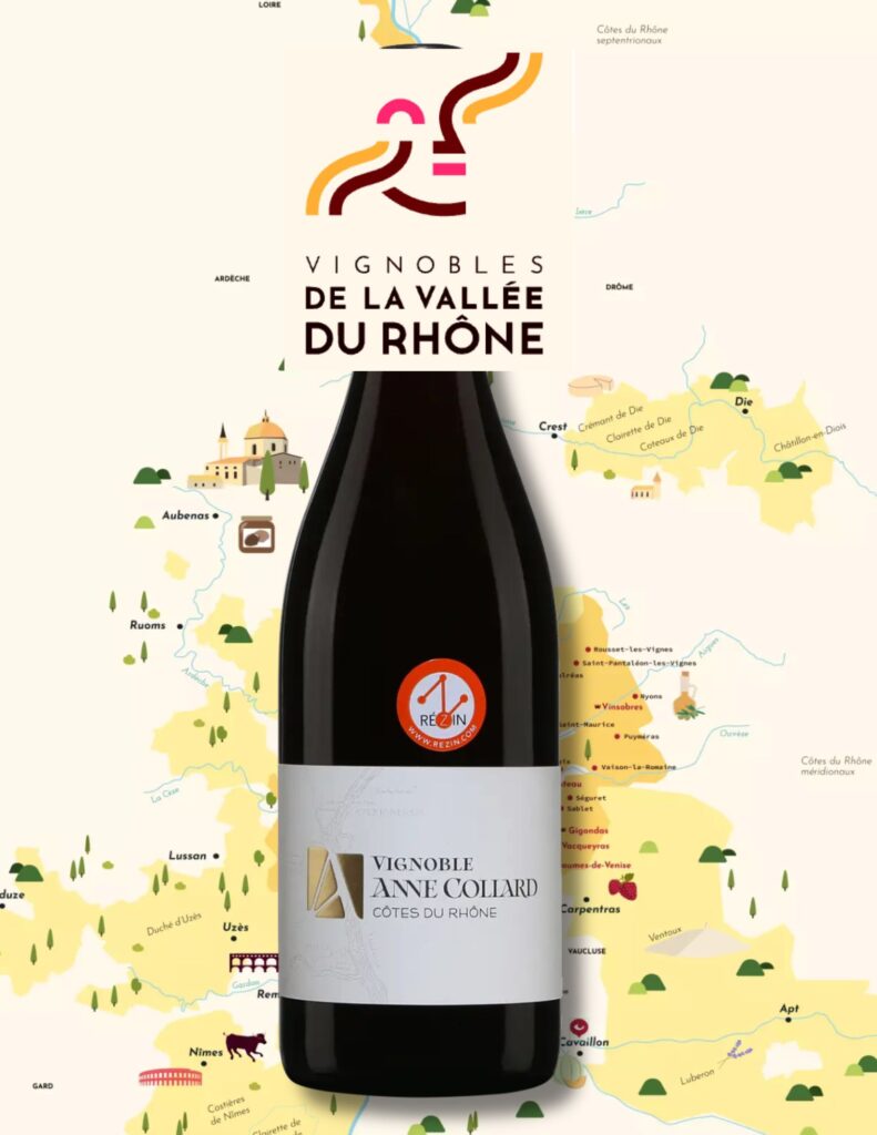 Vignoble Anne Collard, Côtes-du-Rhône, vin rouge bio, 2022 bouteille