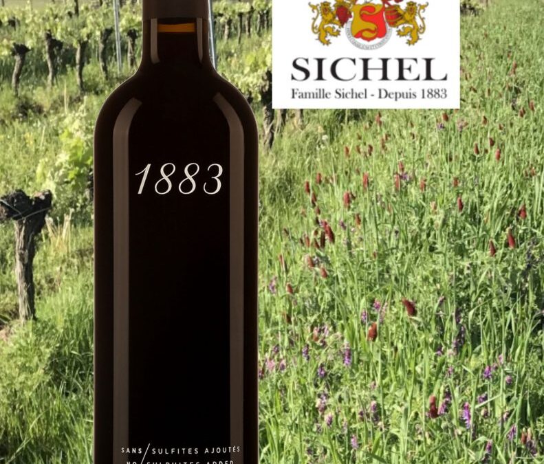 Surprenant ce vin rouge de Bordeaux sans sulfites ajoutés. 1883, signé par la Maison Sichel.