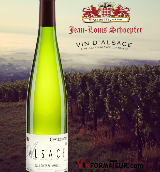 Laissez-vous charmer par ce Gewurztraminer d’Alsace de la maison Jean-Louis Schoepfer, 2017.