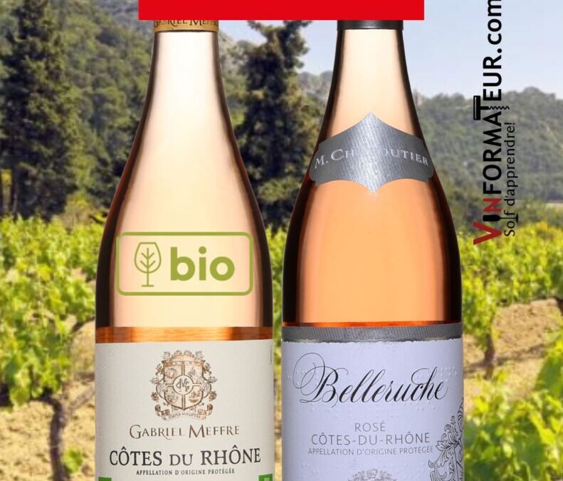 Deux très beaux vins rosés des Côtes du Rhône!