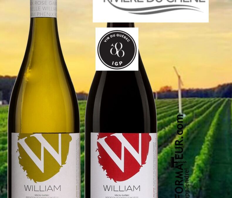 Les cuvées William du Vignoble Rivière du Chêne.